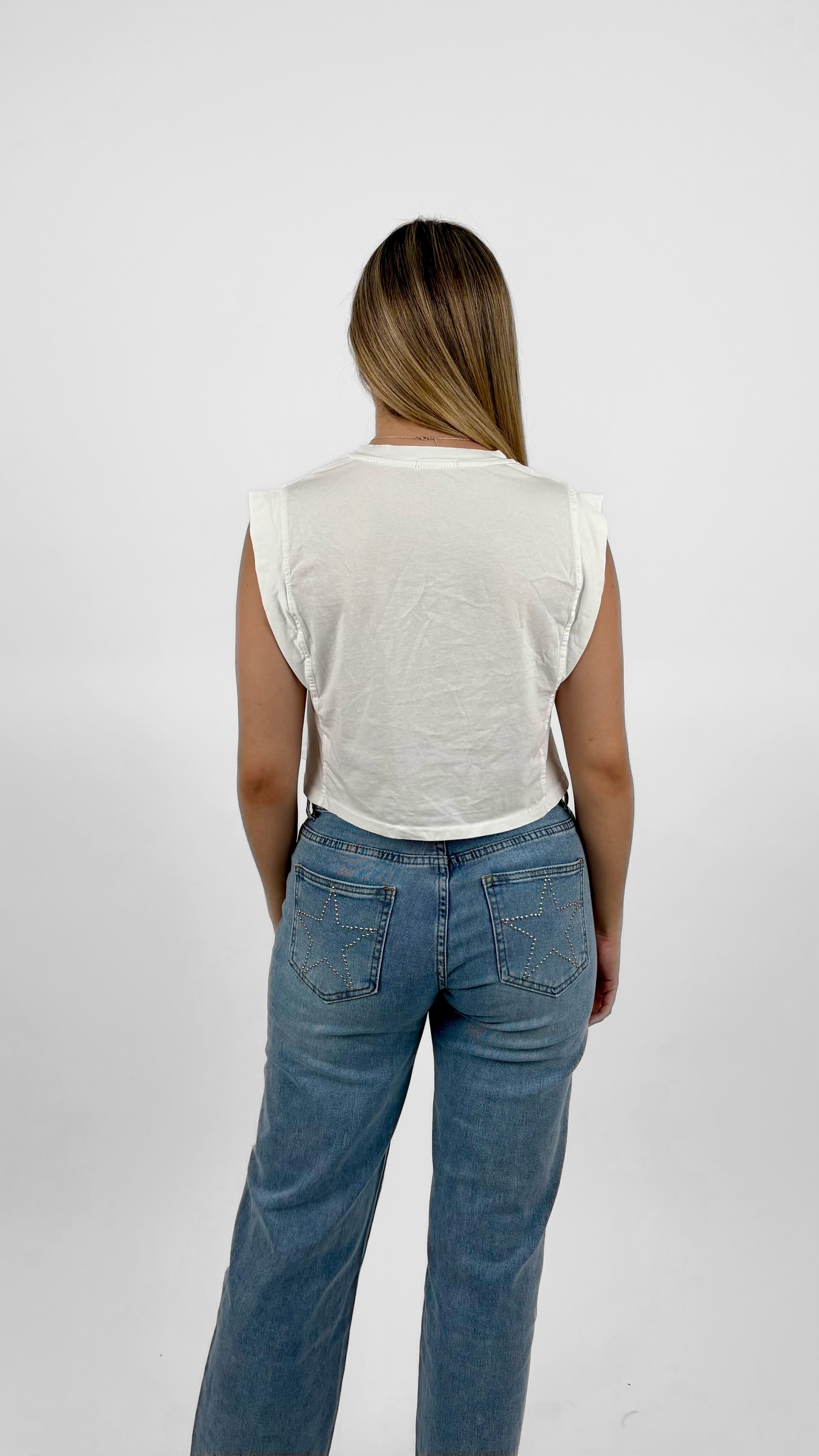 Top crop básico blanco